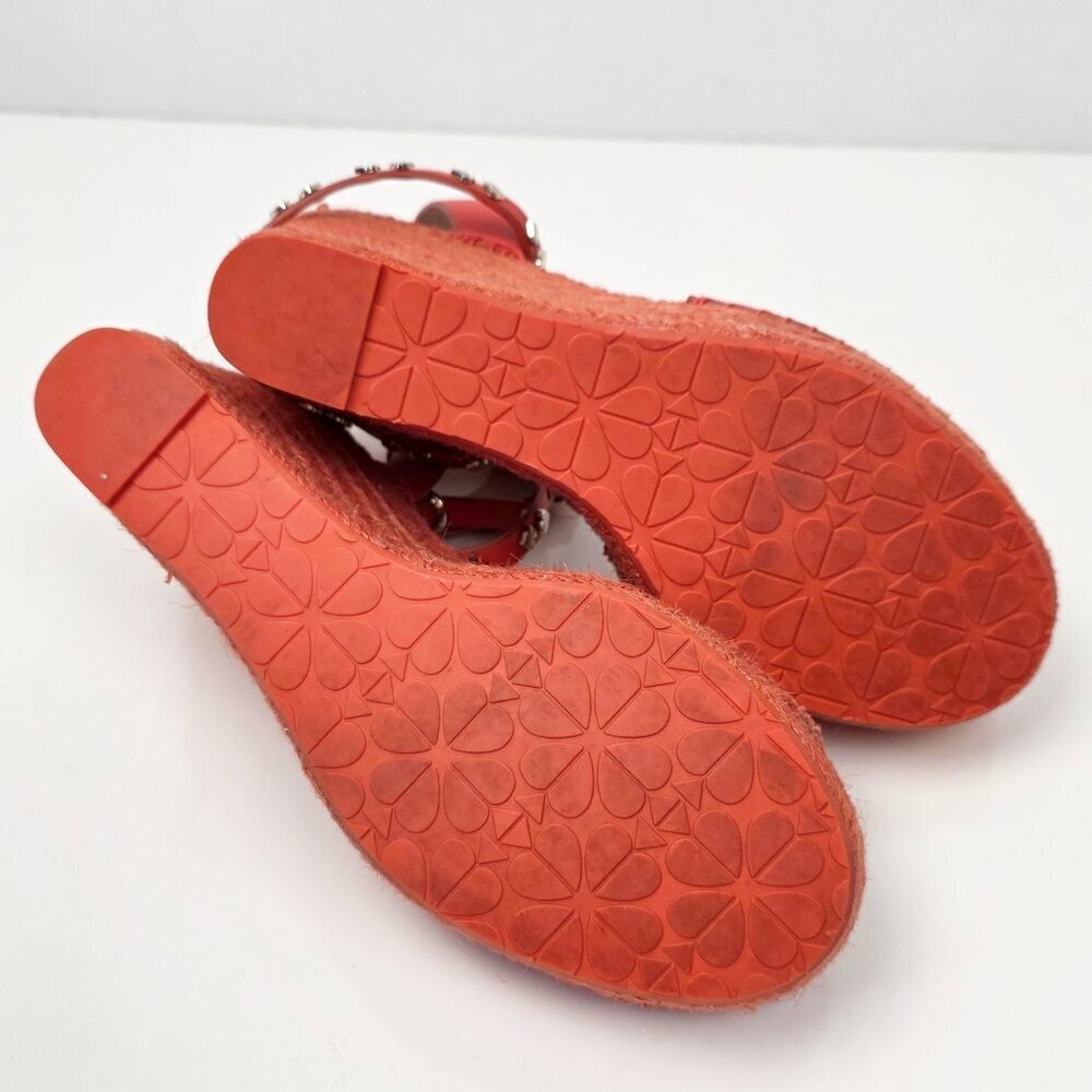 Kate Spade Frenchy Espadrille Wedge Sandals Orange - 8.5 - Picture 13 of 13